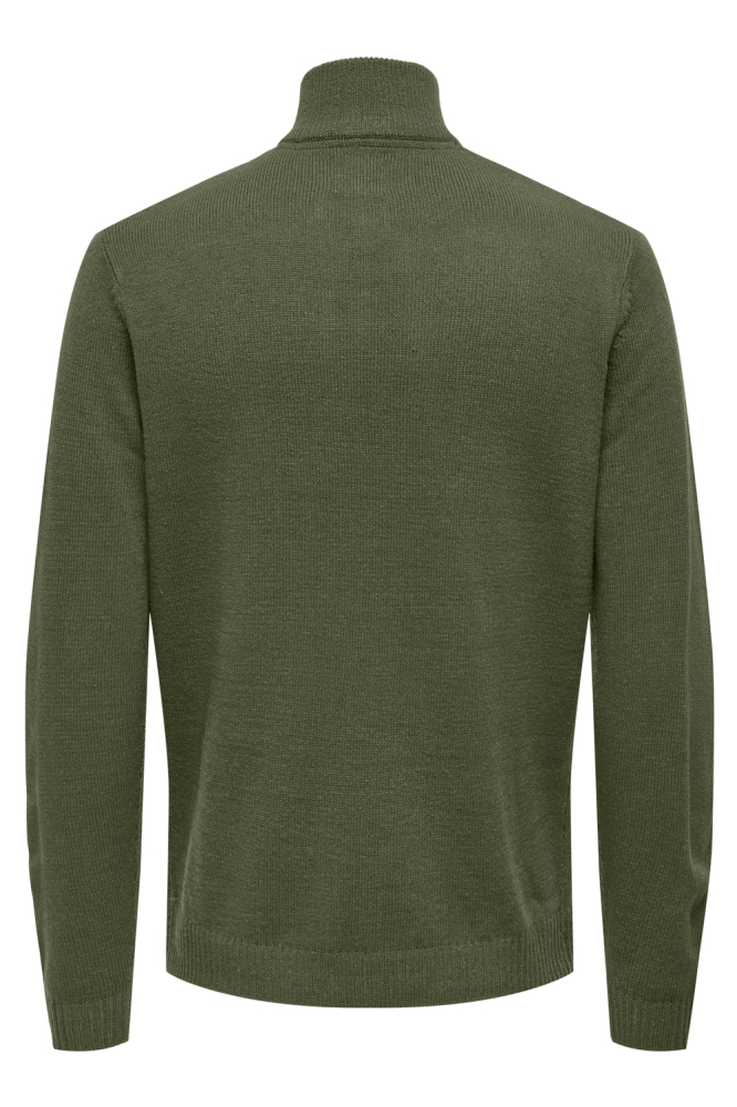 ONSRHETT REG 7 HALF ZIP KNIT CS 22032070 OLIVE NIGHT