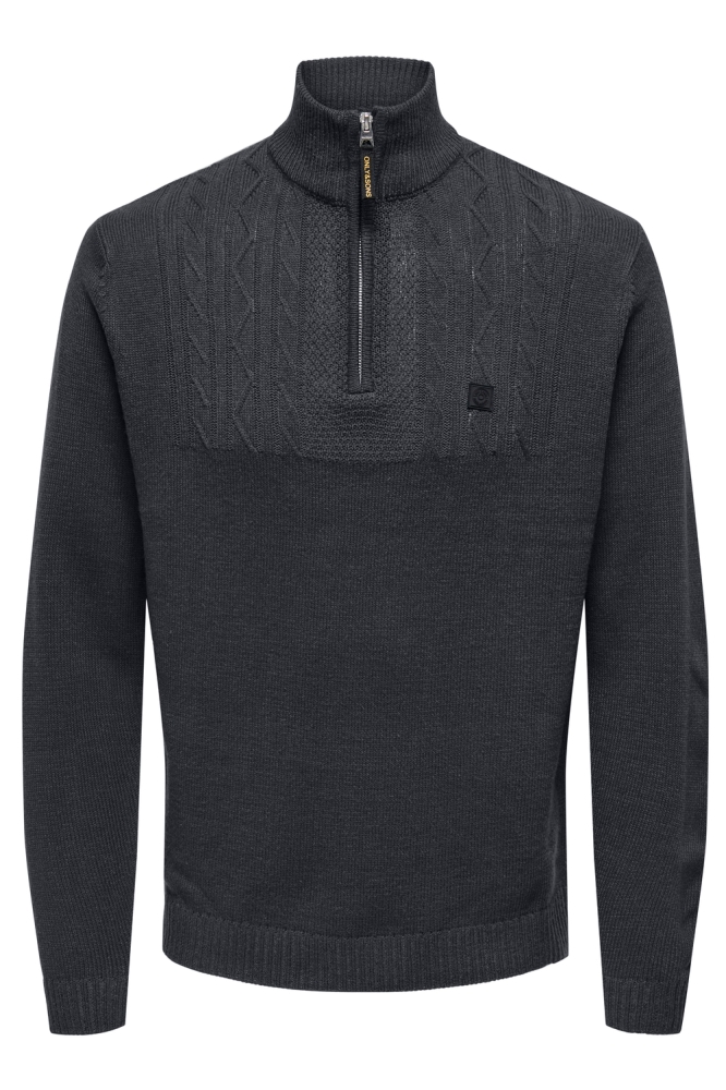 ONSRHETT REG 7 HALF ZIP KNIT CS 22032070 DARK NAVY