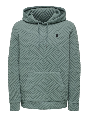 Only & Sons Trui ONSKYLE REG QUILT HOODIE 3608 SWT 22023608 Balsam Green