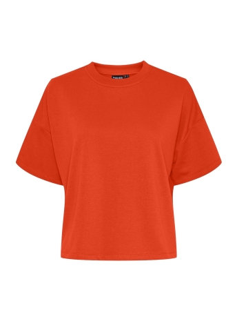Pieces T-shirt PCCHILLI SUMMER 2/4 LOOSE SWEAT NOO 17118870 Tangerine Tango