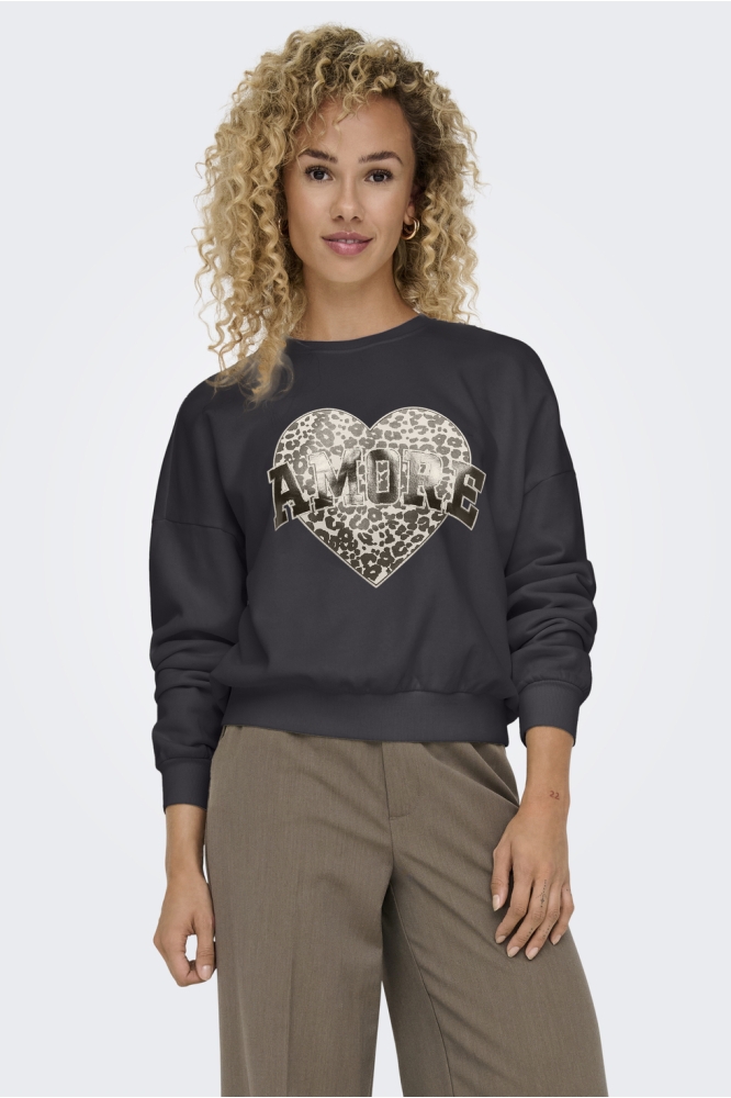 ONLLAUREN L/S LEO O-NECK CC SWT 15339833 Phantom/Amore