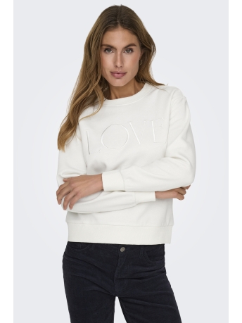 Jacqueline de Yong Trui JDYPARIS L/S EMB SWEAT JRS 15221015 Cloud Dancer/LOVE