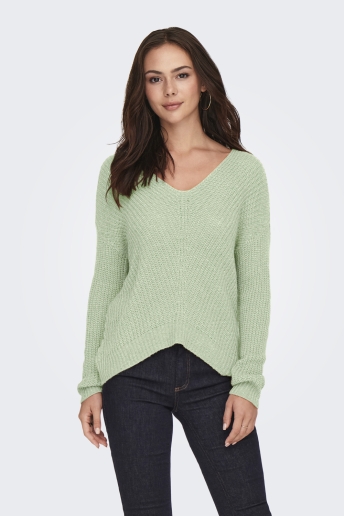 Jacqueline de Yong Trui JDYNEW MEGAN L/S PULLOVER KNT NOOS 15208245 SEA FOAM/W. WHITE PL