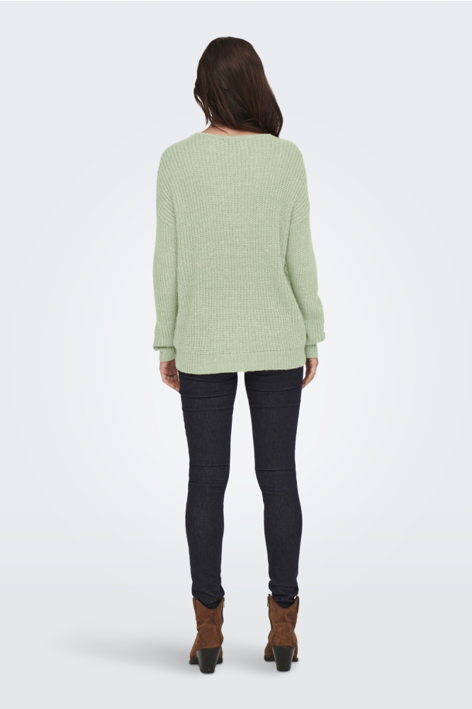 JDYNEW MEGAN L/S PULLOVER KNT NOOS 15208245 SEA FOAM/W. WHITE PL