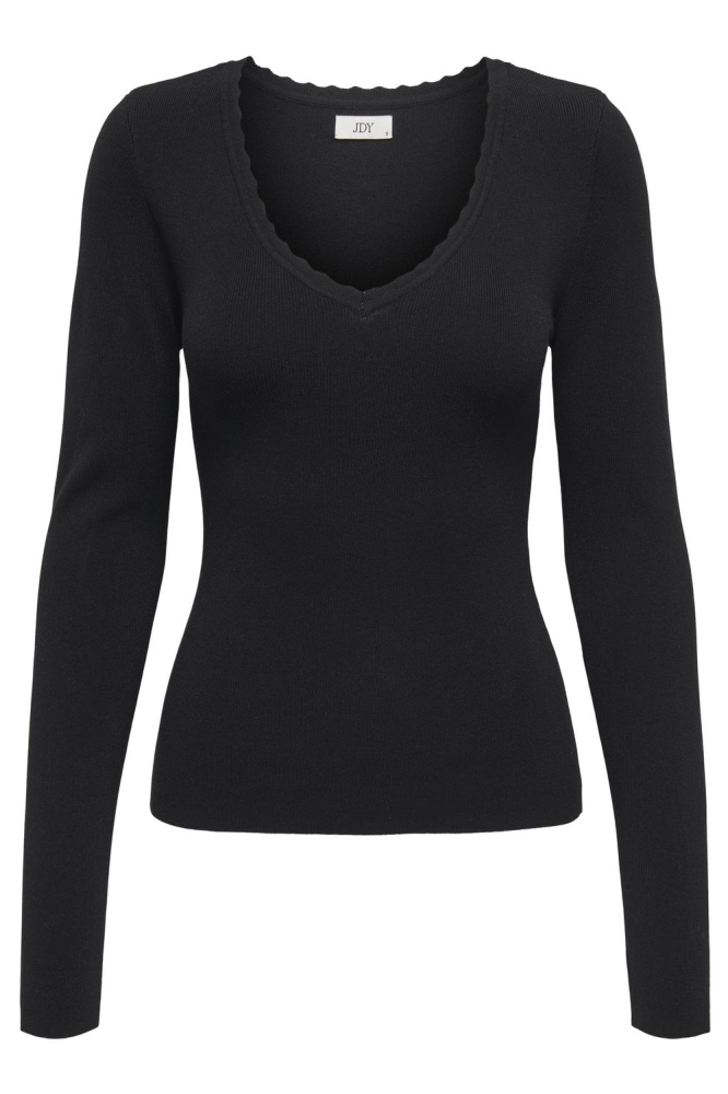 JDYCIRKELINE L/S SCALLOP EDGE PULL 15338984 Black