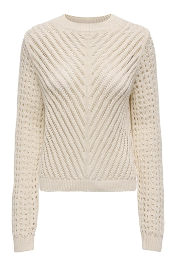 Jacqueline de Yong Trui JDYELLIS L/S O-NECK PULLOVER KNT 15339175 Eggnog