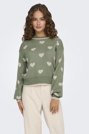 Jacqueline de Yong Trui JDYROMANCE L/S JACQ. PULLOVER KNT N 15314768 SEA SPRAY/W TAPIOCA