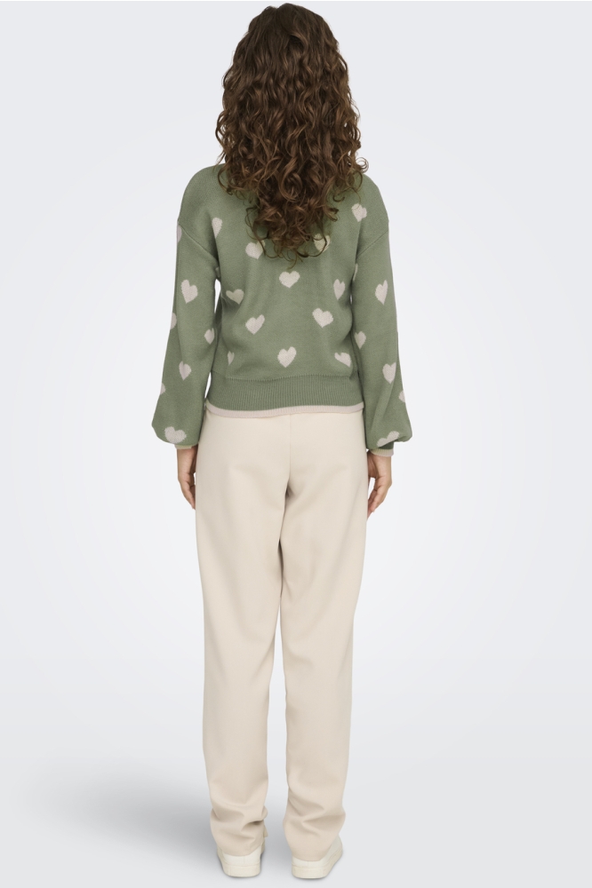 JDYROMANCE L/S JACQ. PULLOVER KNT N 15314768 SEA SPRAY/W TAPIOCA