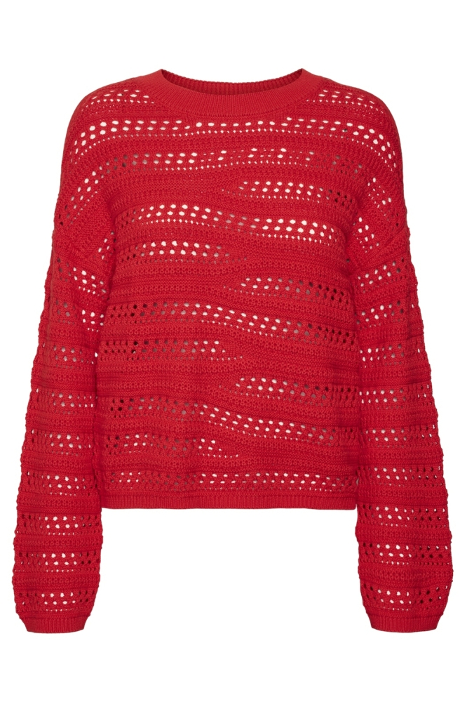 VMLILJA LS O-NECK PULLOVER GA 10321472 Fiery Red