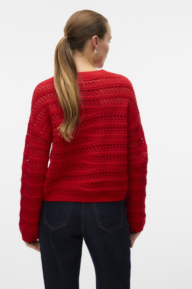 VMLILJA LS O-NECK PULLOVER GA 10321472 Fiery Red