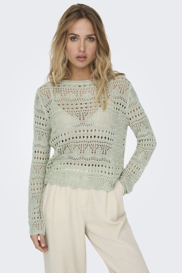 Jacqueline de Yong Trui JDYSUN LAY L/S BOATNECK PULLOV. KNT 15287384 DESERT SAGE