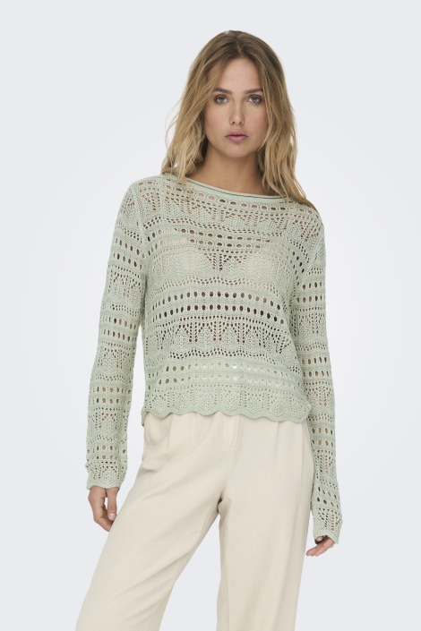 Jacqueline de Yong jdysun lay l/s boatneck pullov. knt