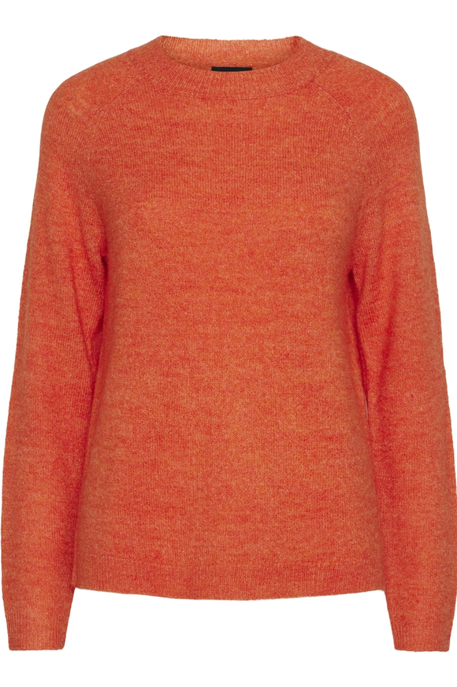 PCJULIANA LS O-NECK KNIT NOOS BC 17126277 Tangerine Tango