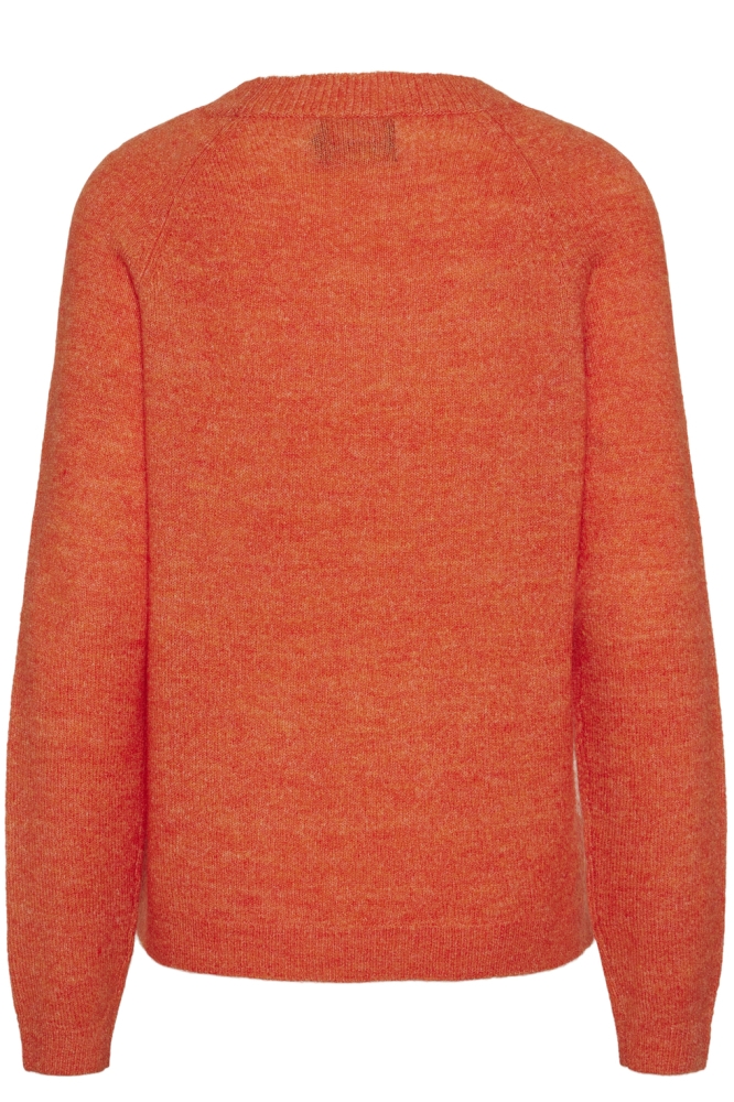 PCJULIANA LS O-NECK KNIT NOOS BC 17126277 Tangerine Tango