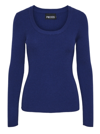 Pieces Trui PCMIRA LS U-NECK KNIT NOOS BC 17150974 BELLWETHER BLUE