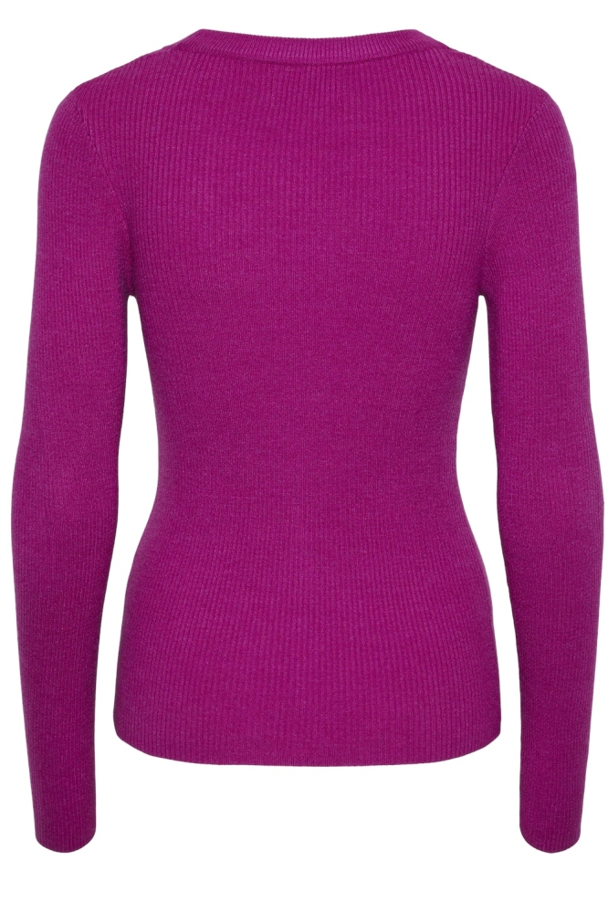 PCMIRA LS U-NECK KNIT NOOS BC 17150974 FESTIVAL FUCHSIA