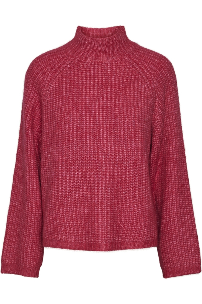 PCNELL LS HIGH NECK KNIT NOOS 17128212 BEETROOT PURPLE