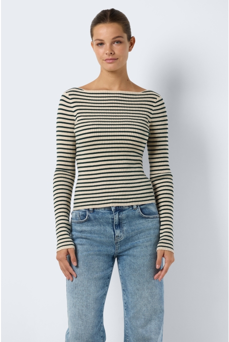 Noisy may nmfina l/s boat neck knit top fwd