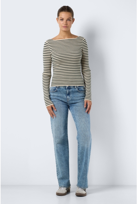 Noisy may nmfina l/s boat neck knit top fwd