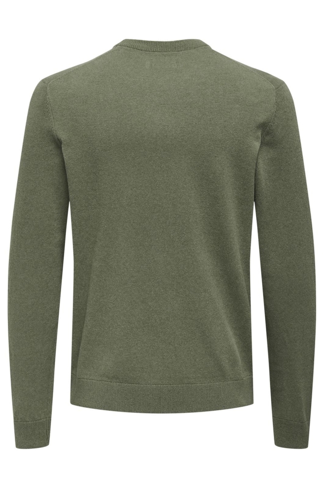 ONSREX LIFE REG 12 CREW KNIT 22024080 DEEP LICHEN GREEN