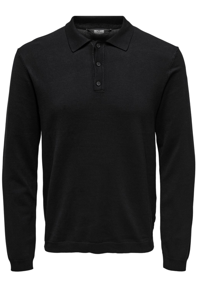 ONSWYLER LIFE REG 14 LS POLO KNIT N 22021184 BLACK