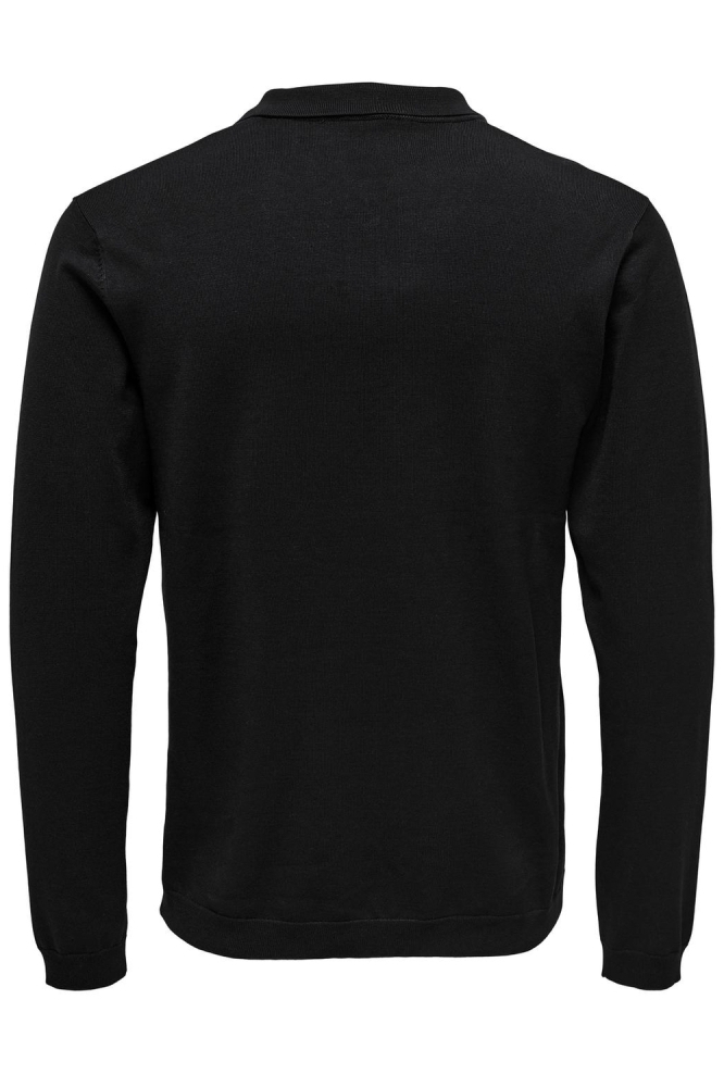 ONSWYLER LIFE REG 14 LS POLO KNIT N 22021184 BLACK