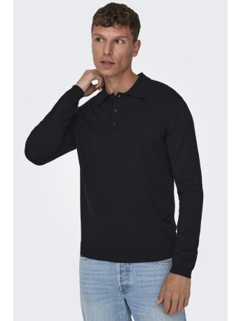 Only & Sons Polo ONSWYLER LIFE REG 14 LS POLO KNIT N 22021184 Dark navy