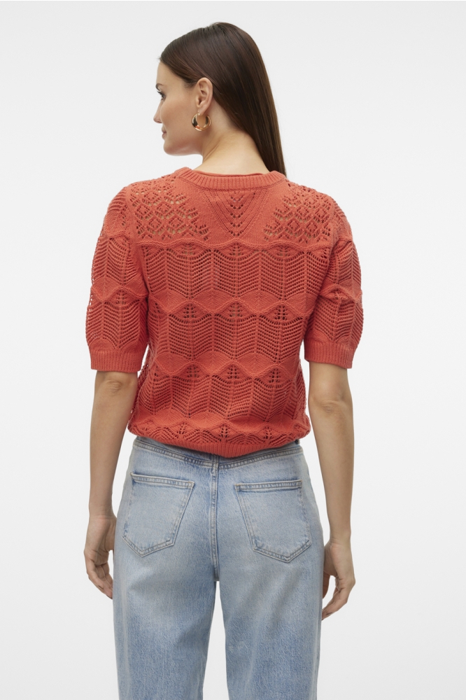 VMALEXIA 2/4 O-NECK SHORT PULLOVER 10310635 BURNT SIENNA