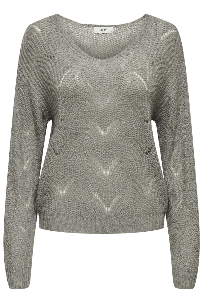 JDYBADUT L/S V-NECK STRUC GLITT PUL 15302387 December Sky/SILVER LUREX