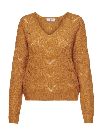 Jacqueline de Yong Trui JDYBADUT L/S V-NECK STRUC GLITT PUL 15302387 Golden Ochre/GOLD LUREX