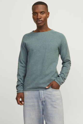 Jack & Jones Trui JJEHILL KNIT CREW NECK NOOS 12157321 Goblin Blue/Twist