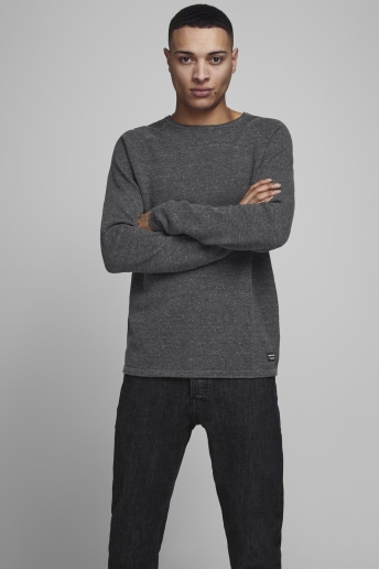 Jack & Jones Trui JJEHILL KNIT CREW NECK NOOS 12157321 Dark Grey Melange