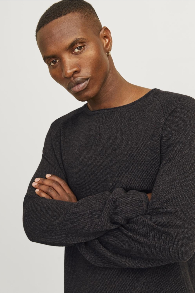 JJEHILL KNIT CREW NECK NOOS 12157321 MULCH/TWIST