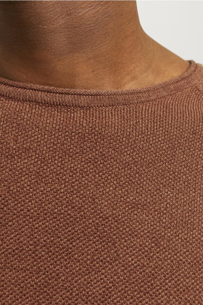 JJEHILL KNIT CREW NECK NOOS 12157321 MOCHA BESQUE/TWIST