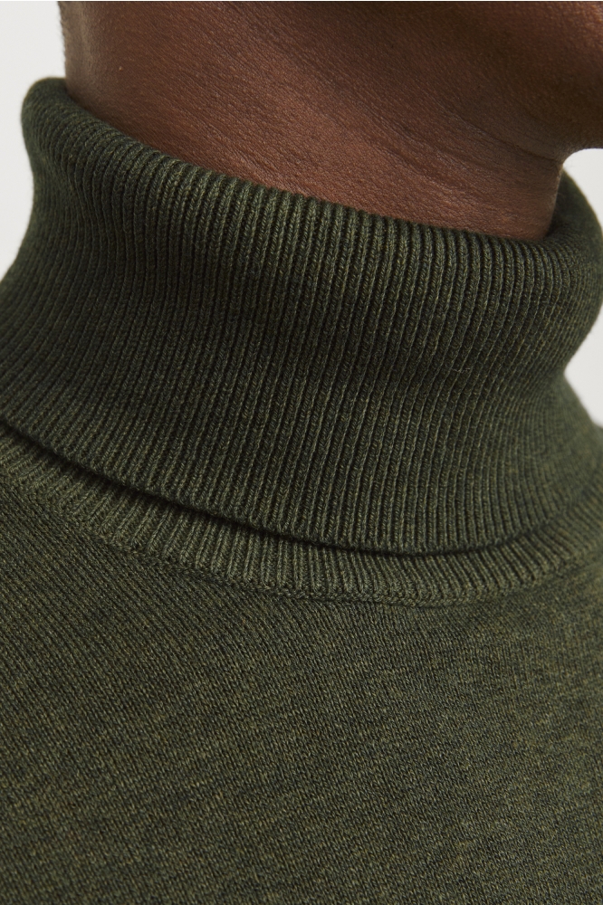 JJEEMIL KNIT ROLL NECK NOOS 12157417 KOMBU GREEN