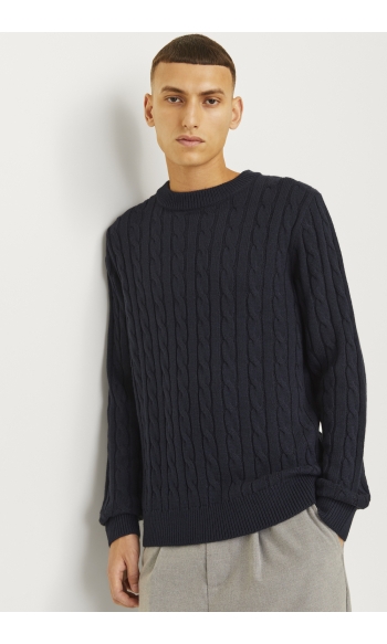 JJEROSS KNIT CREW NECK SN 12257479 NAVY BLAZER