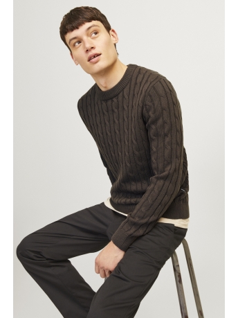 Jack & Jones Trui JJEROSS KNIT CREW NECK SN 12257479 MULCH