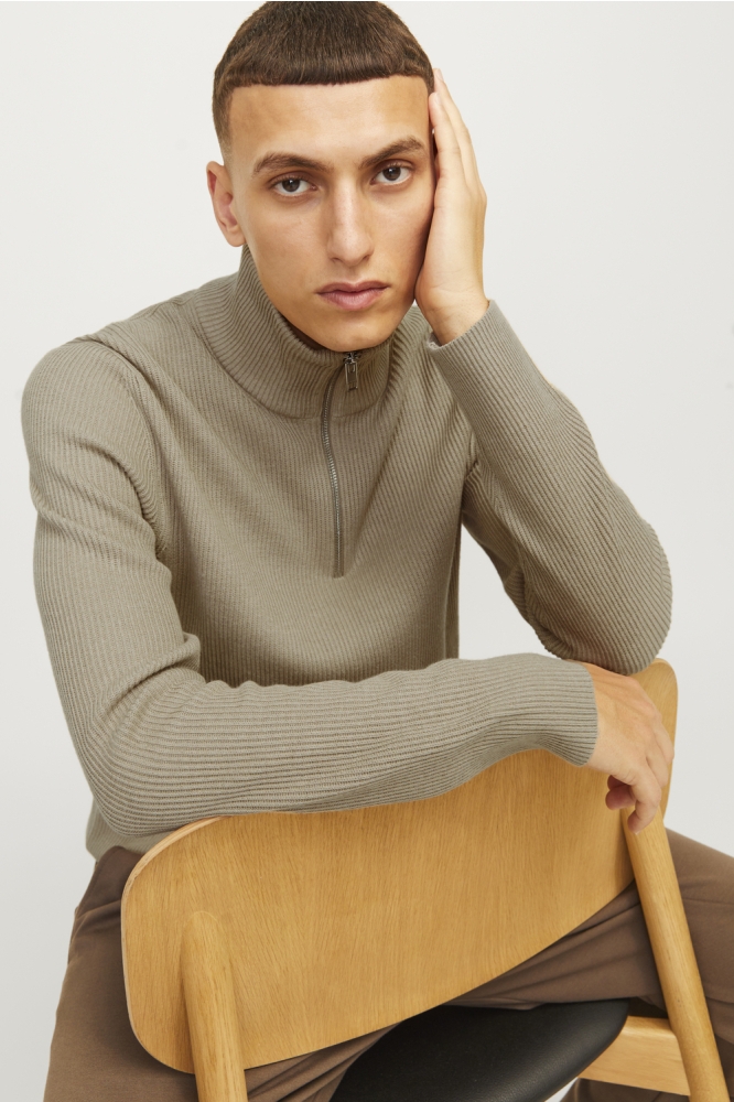 JJEPERFECT KNIT HALF ZIP SN 12257773 Crockery