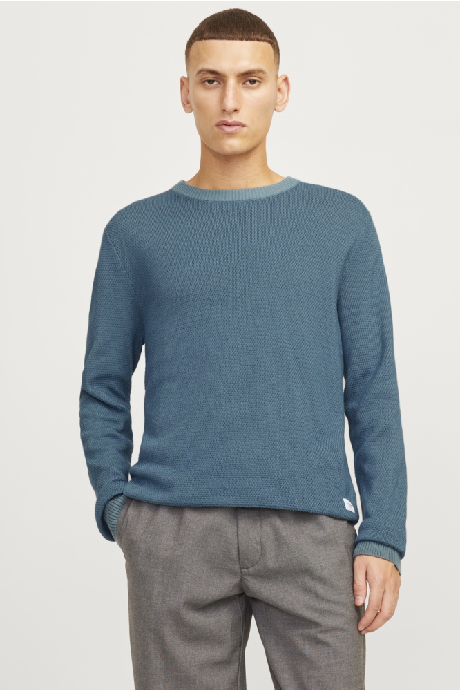 JJEGLOBE KNIT CREW NECK NOOS 12258139 Goblin Blue