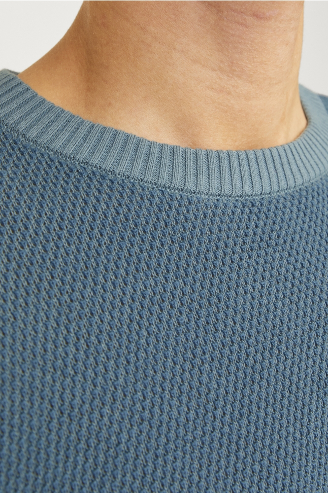 JJEGLOBE KNIT CREW NECK NOOS 12258139 Goblin Blue