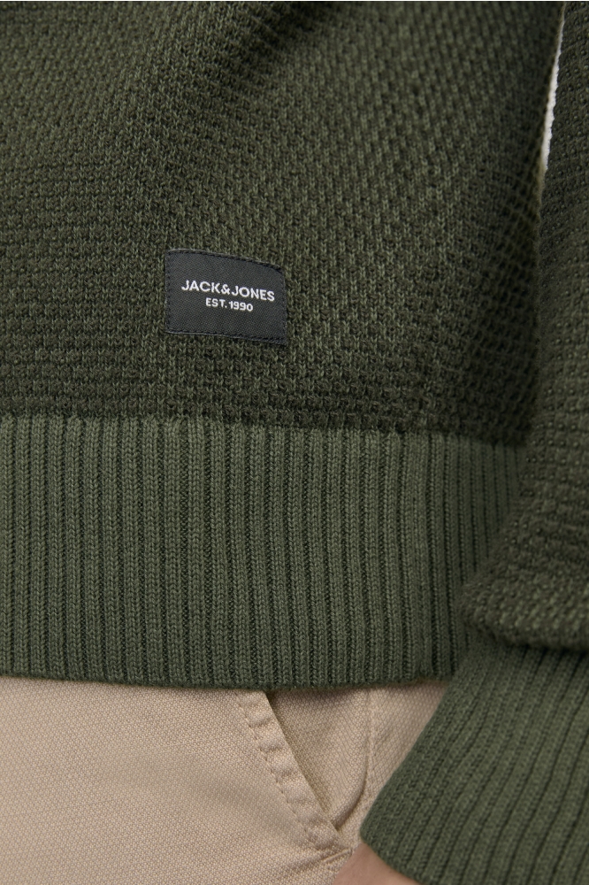 JJEGLOBE KNIT CREW NECK NOOS 12258139 KOMBU GREEN