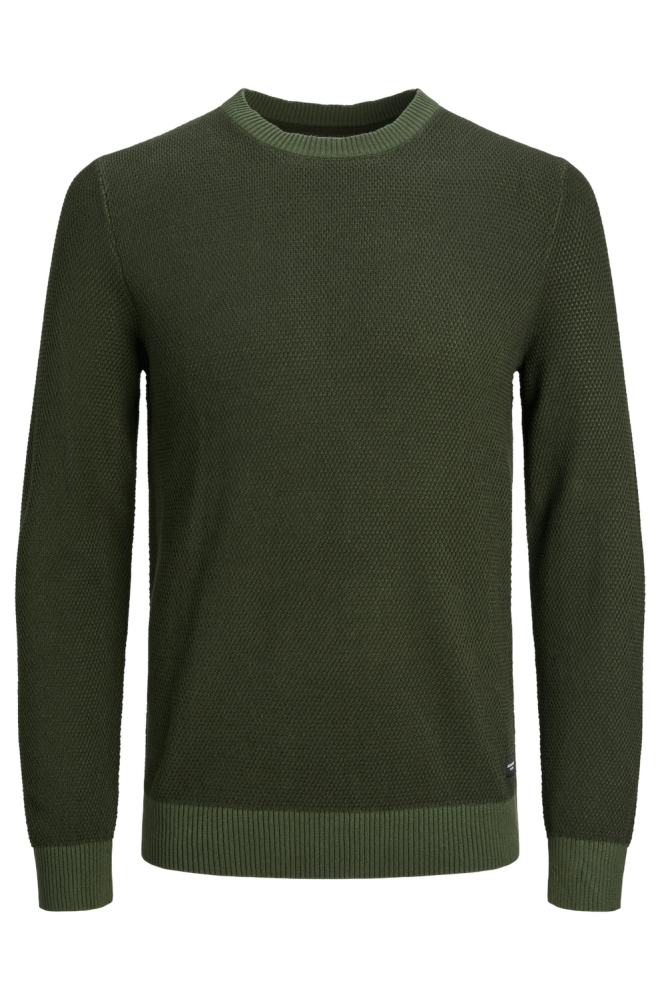 JJEGLOBE KNIT CREW NECK NOOS 12258139 KOMBU GREEN