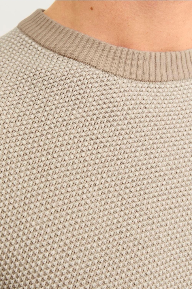 JJEGLOBE KNIT CREW NECK NOOS 12258139 Oatmeal