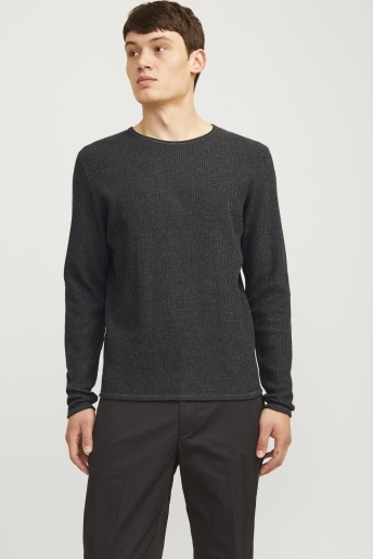 Jack & Jones Trui JJECOOPER KNIT CREW NECK NOOS 12258407 Dark Grey Melange