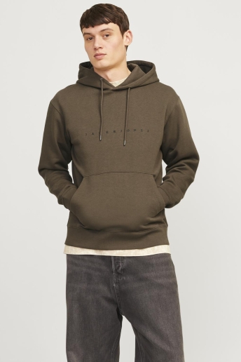 Jack & Jones Trui JJESTAR JJ SWEAT HOOD NOOS 12233972 CANTEEN