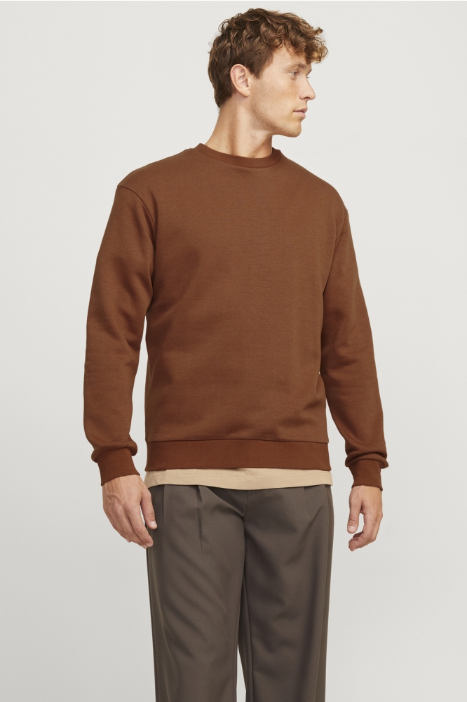 JJEBRADLEY SWEAT CREW NOOS 12249341 MOCHA BISQUE