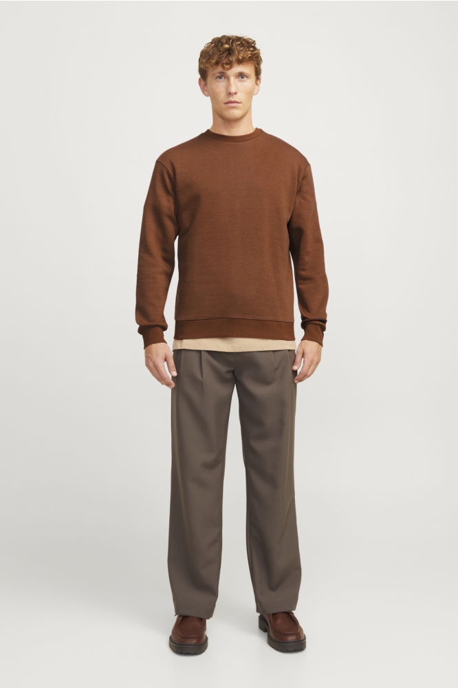 JJEBRADLEY SWEAT CREW NOOS 12249341 MOCHA BISQUE