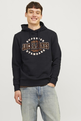 Jack & Jones Trui JJELOGO SWEAT HOOD 2 COL 24/25 NOOS 12255617 BLACK