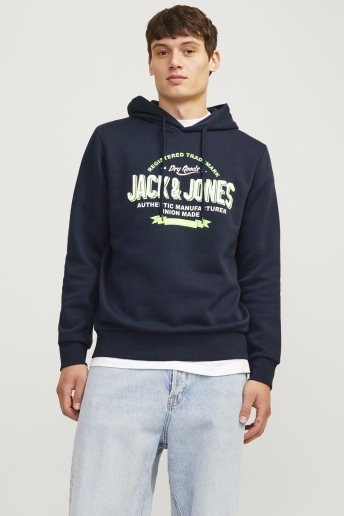 Jack & Jones Trui JJELOGO SWEAT HOOD 2 COL 24/25 NOOS 12255617 NAVY BLAZER