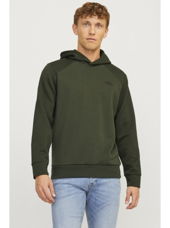 Jack & Jones Trui JJESTAPLE SWEAT HOOD 12258488 KOMBU GREEN